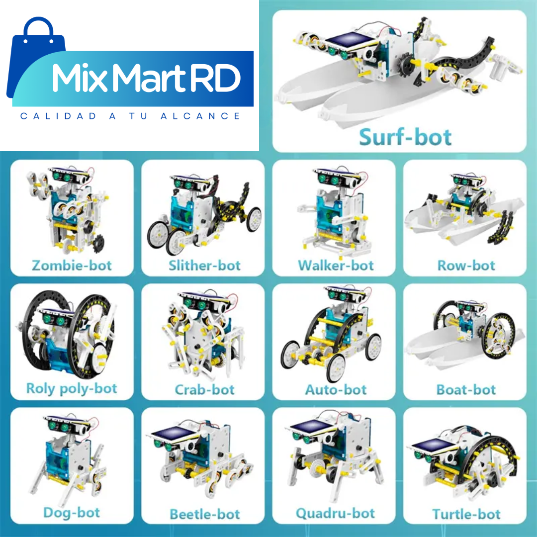 Kit de robot solar 13 en 1 para niños